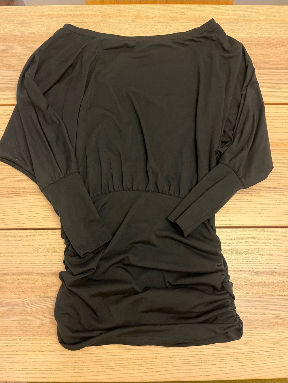 Off-Shoulder Black Ruched Mini Dress - Picture 5 of 6